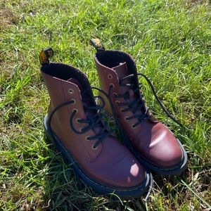 Dr Martens Maroon / dark red boots size women’s 8